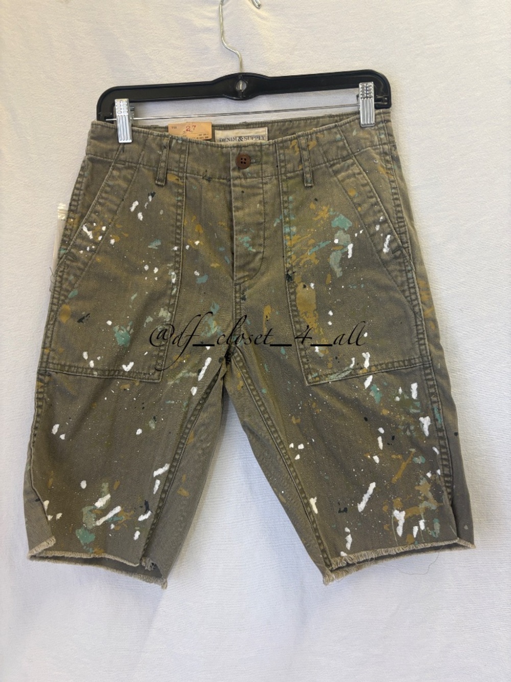 Denim & Supply Ralph Lauren Paint Splattered Utility Shorts